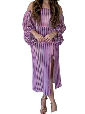 Laagam Striped Midi Dress